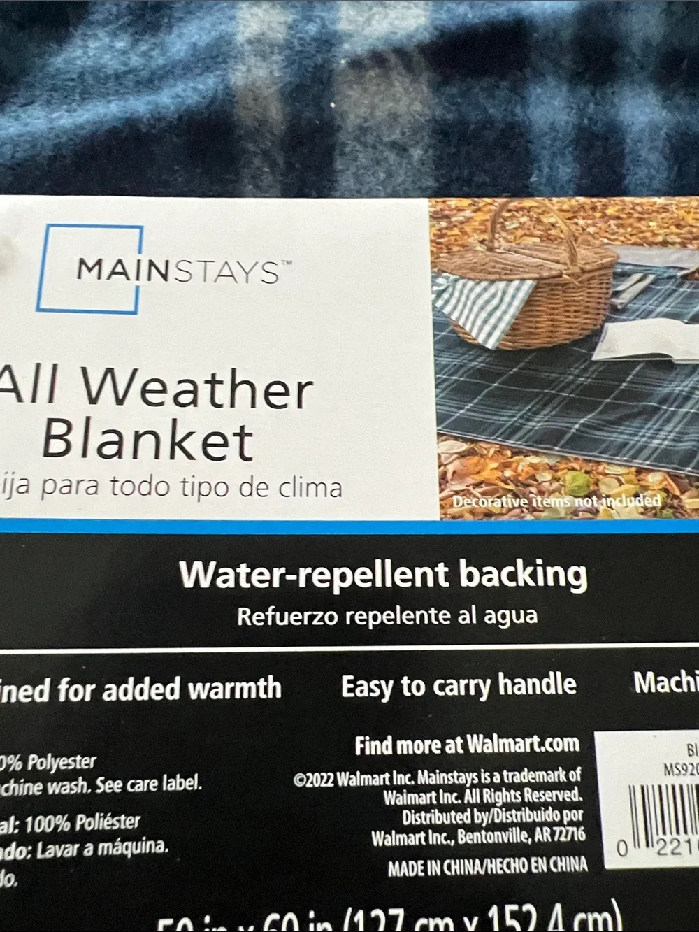 Mainstays blue plaid